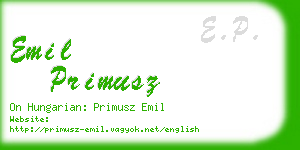 emil primusz business card